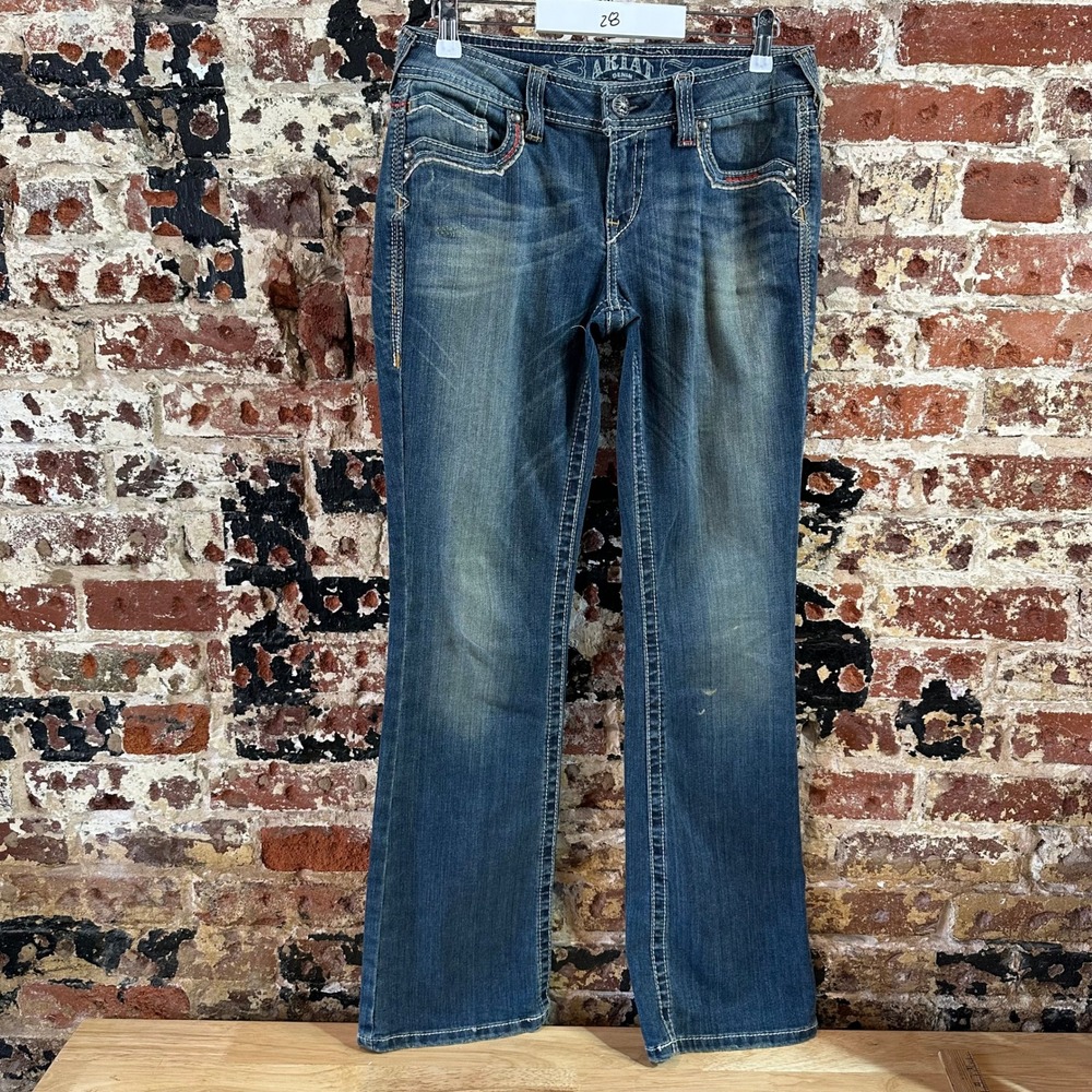 Ariat Ruby Denim Mid Rise Bootcut Jeans Blue Womens 28 (30x33")